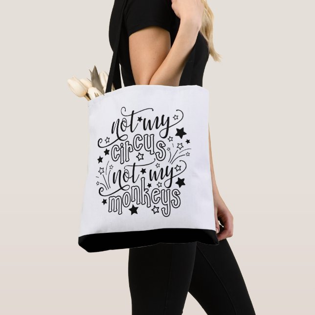 Bolsa Tote Não Meu Circo Não Meus Macacos Engraçados Mãe Polí (Close Up)