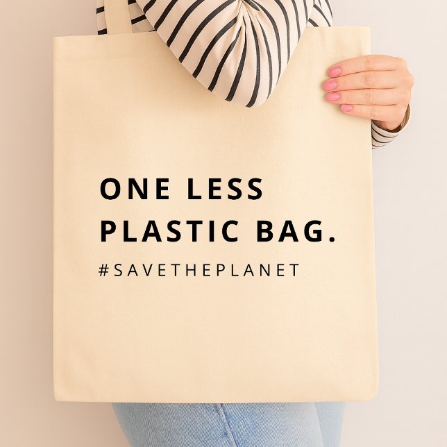 Bolsa Tote Não Plástico | Salvar O Planeta Moderno Ecológico (Criador carregado)