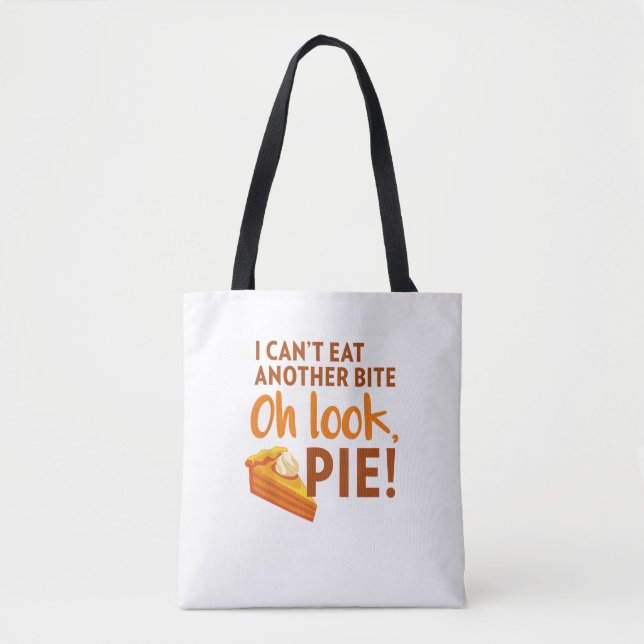 Bolsa Tote Não posso comer mais uma mordida. (Frente)