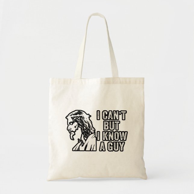 Bolsa Tote Não posso, mas conheço uma fé cristã Cara (Frente)