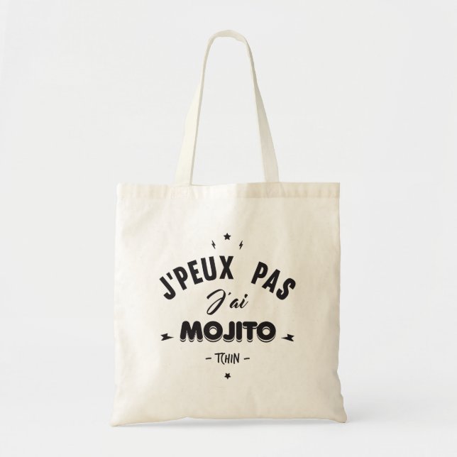 Bolsa Tote Não posso mim tenho mojito (Frente)