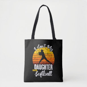 Bolsa Tote Não Posso Minha Filha Tem Softbol Orgulhosa Mãe Pr