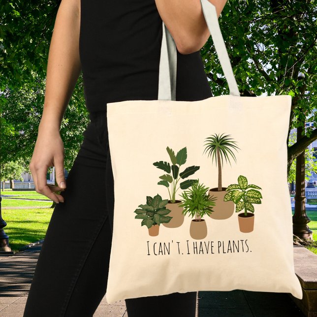Bolsa Tote Não posso, tenho plantas engraçadas (Criador carregado)