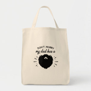 Bolsa Tote Não preocupe meu pai tem um design escuro da barb