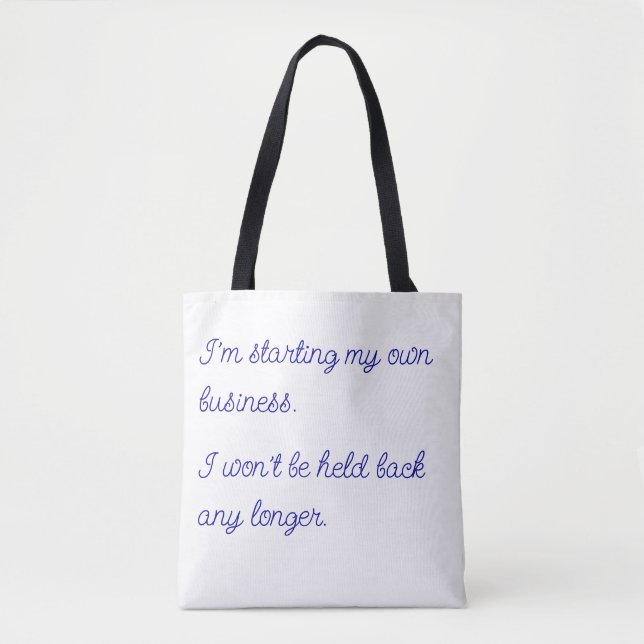 Bolsa Tote Não Seja Segurado: Branco com Roteiro Azul (Frente)