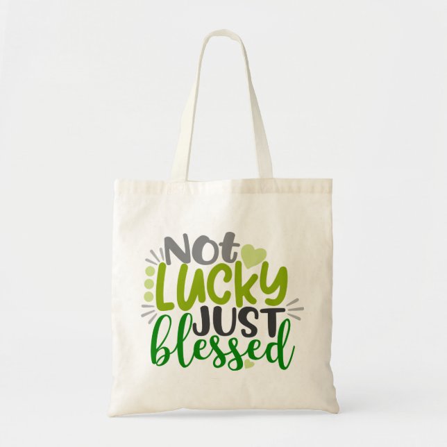 Bolsa Tote Não Sortudo Apenas Abençoado (Frente)