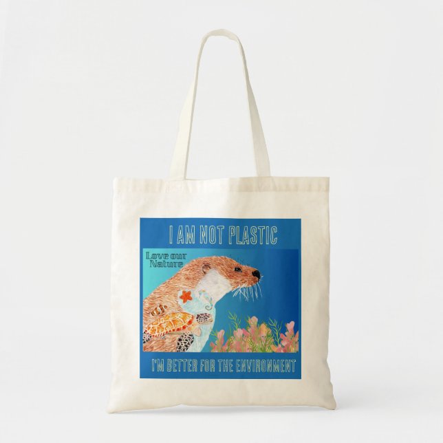 Bolsa Tote Não sou Plastic Otter (Frente)