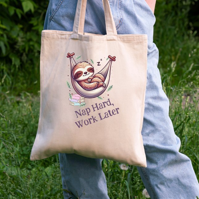 Bolsa Tote Nap Hard Sloth (Criador carregado)