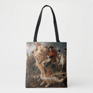 Bolsa Tote Napoleão Montado em Gato de Batalha Gigante