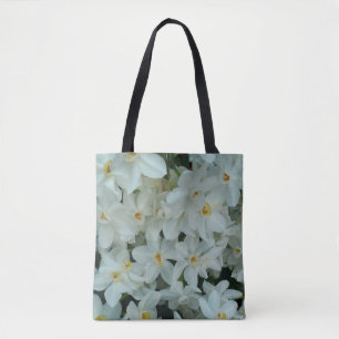 Bolsa Tote Narciso Branco Delicado de Paperwhite Flores