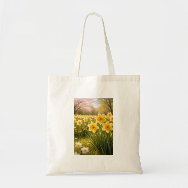 Bolsa Tote Narciso da Primavera – Mercado Botânico (Frente)