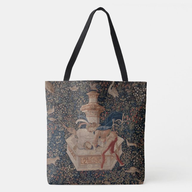 Bolsa Tote Narcissus at the Well, Medieval Tapestry (Frente)