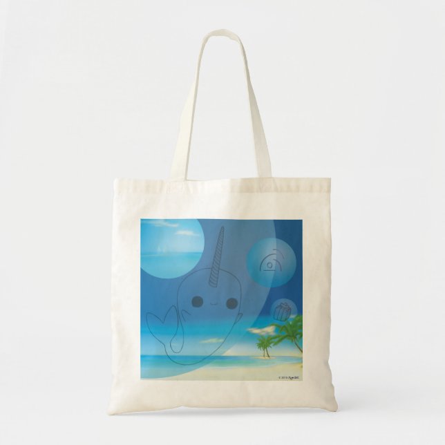 Bolsa Tote Narwhal (praia) (Frente)