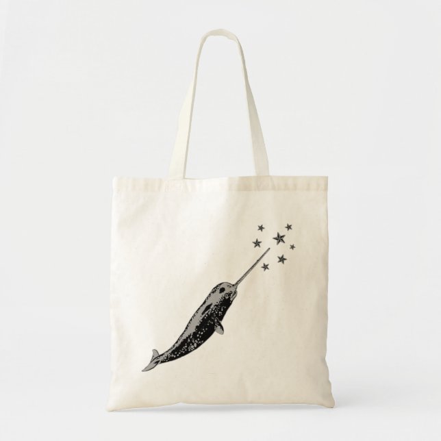 Bolsa Tote Narwhal, unicórnio da sacola do mar (Frente)