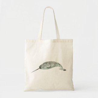 Bolsa Tote Narwhal whale watercolor