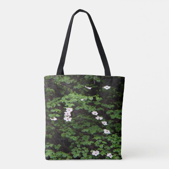 Bolsa Tote Nas montanhas, as flores crescem. (Verso)