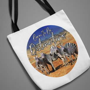 Bolsa Tote "Nascer De Ser Distintivo" Arte Zebra