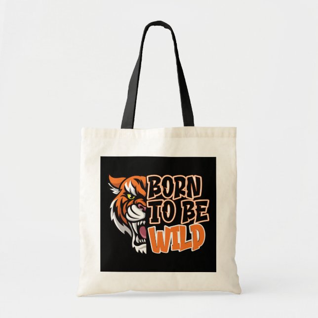 Bolsa Tote Nascer de ser selvagem - Arte de Tigre (Frente)