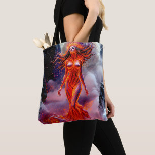 Bolsa Tote "Nascer do Inferno" - Retrato da Mulher Vulcânica