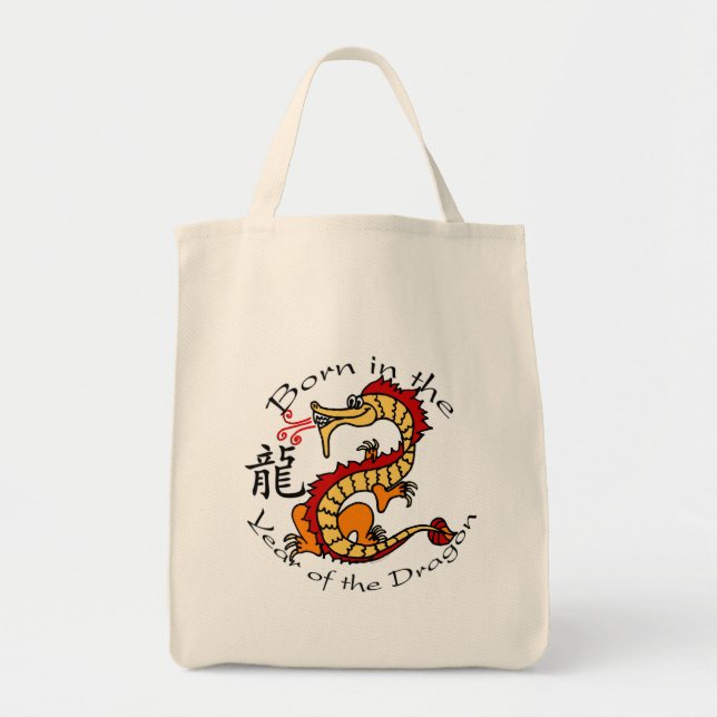 Bolsa Tote Nascer no ano do dragão (chinês) (Frente)