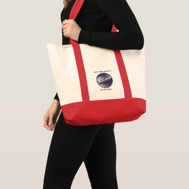 Bolsa Tote Nascer para cavalgar as ondas forçadas a trabalhar (Frente (produto))