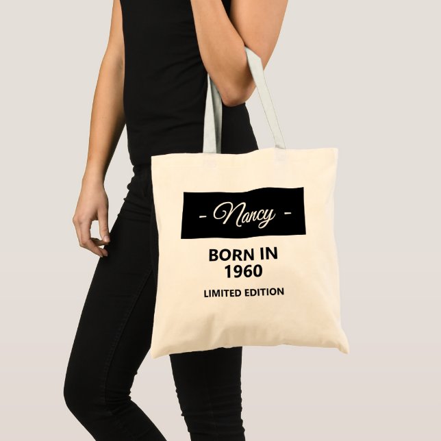 Bolsa Tote Nascer personalizado em 1960 Aniversário Tote Bag (Frente (produto))