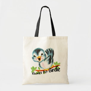 Bolsa Tote Nascer retro pequeno bonito do pássaro ao presente