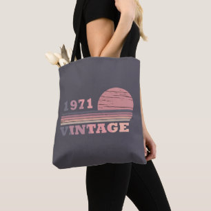 Bolsa Tote Nascida em 1971 Presente de Aniversário Vintage Mo