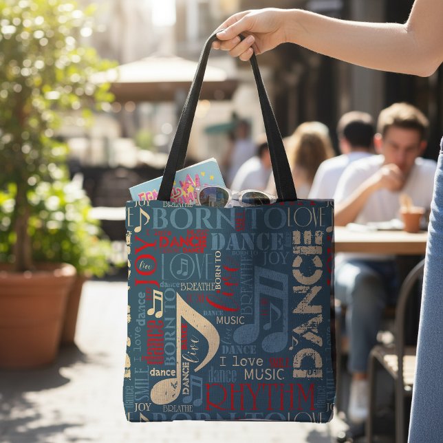 Bolsa Tote Nascido para Dançar Azul/Vermelho/Dourado ID277 (Criador carregado)