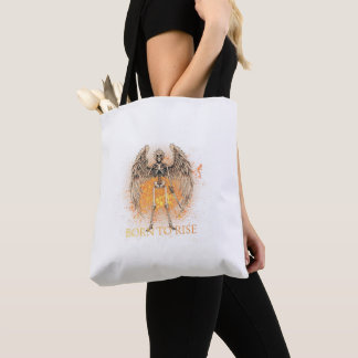 Bolsa Tote Nascido para Subir – Anjo Esqueleto com Desenho de