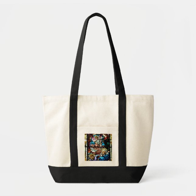 Bolsa Tote Nascimento da Janela de Vidro Contida de Jesus (Frente)