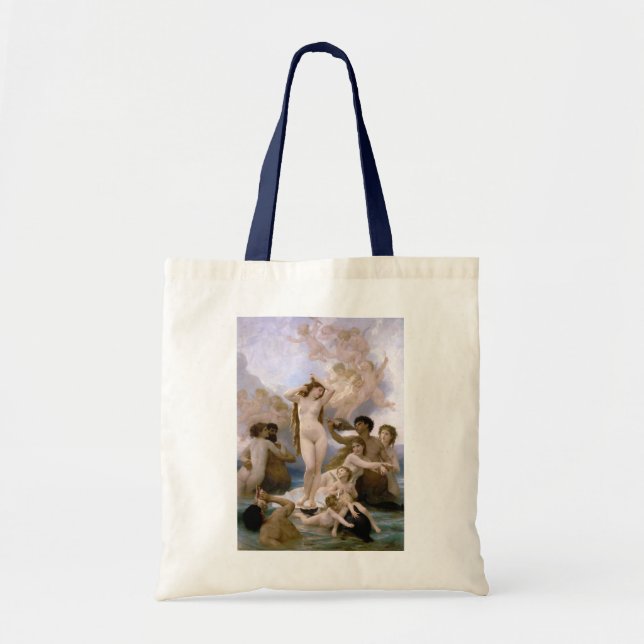 Bolsa Tote Nascimento de Vênus por William-Adolphe Bouguereau (Frente)