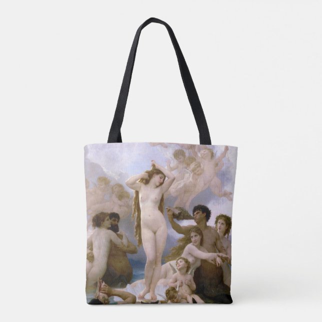 Bolsa Tote Nascimento de Vênus por William-Adolphe Bouguereau (Verso)