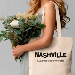Bolsa Tote Nashville - Bachelorette Preta Minimalista