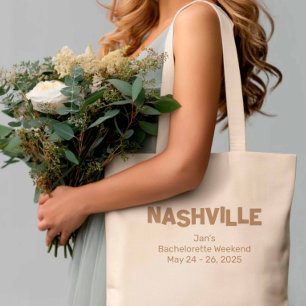 Bolsa Tote Nashville Modern Minimalista Mocha Bachelorette