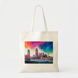 Bolsa Tote Nashville Skyline Abstrato Art