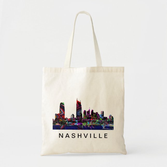 Bolsa Tote Nashville, Tennessee em grafite (Frente)
