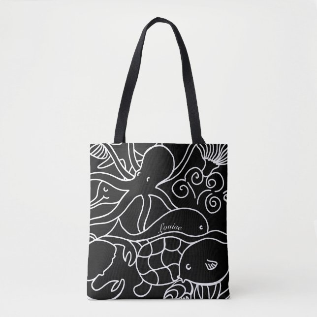 Bolsa Tote Natação da Noite Personalizada (Frente)