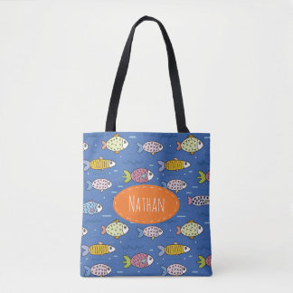 Bolsa Tote Natação Personalizada de Peixes Coloridos Bonitos