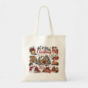 Bolsa Tote Natal Aconchegante Floresta de Inverno