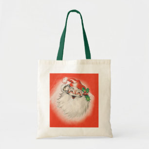 Bolsa Tote Natal Antigo, Papai Noel Alegre dos Anos 50