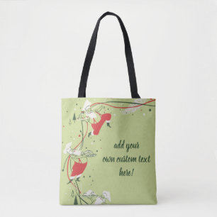 Bolsa Tote Natal Antigo, Papai Noel Chef com Jantar