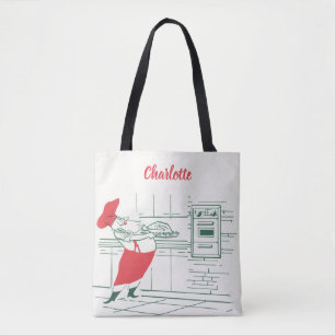 Bolsa Tote Natal Antigo, Papai Noel Chef e Peru