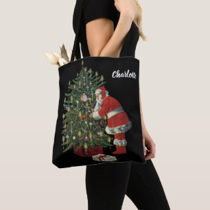 Bolsa Tote Natal Antigo, Papai Noel com Presentes