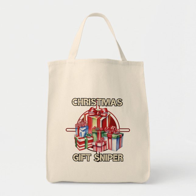 Bolsa Tote Natal, atirador, presente, exército (Frente)