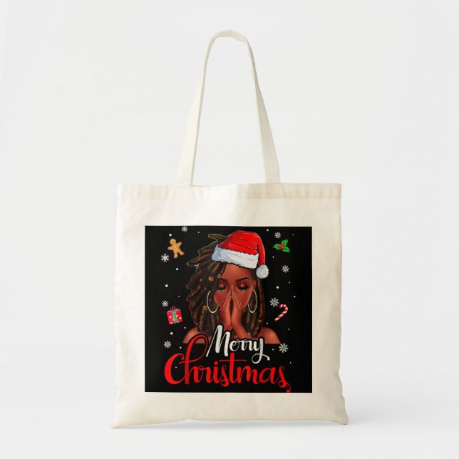 Bolsa Tote Natal Black African Costume Papais noeis Mel (Frente)