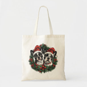 Bolsa Tote Natal Boston Terrier Cães Feriado Feriado Feriado 