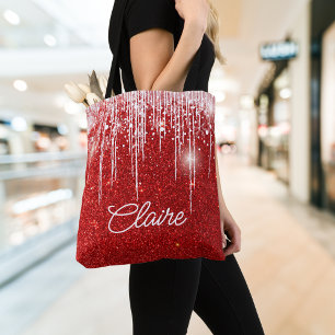 Bolsa Tote Natal Brilho Vermelho Moderno