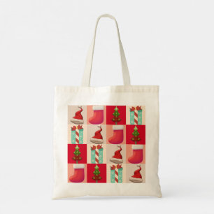 BOLSA TOTE NATAL COLORIDO APRESENTA PAPAIS NOEIS CANDY ÁRVORE