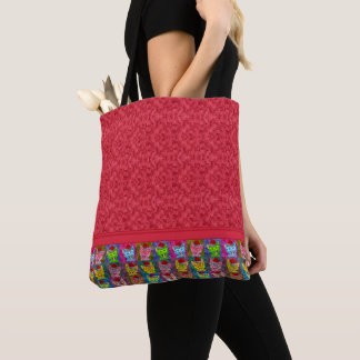 Bolsa Tote Natal Colorido Gatinho Fofo